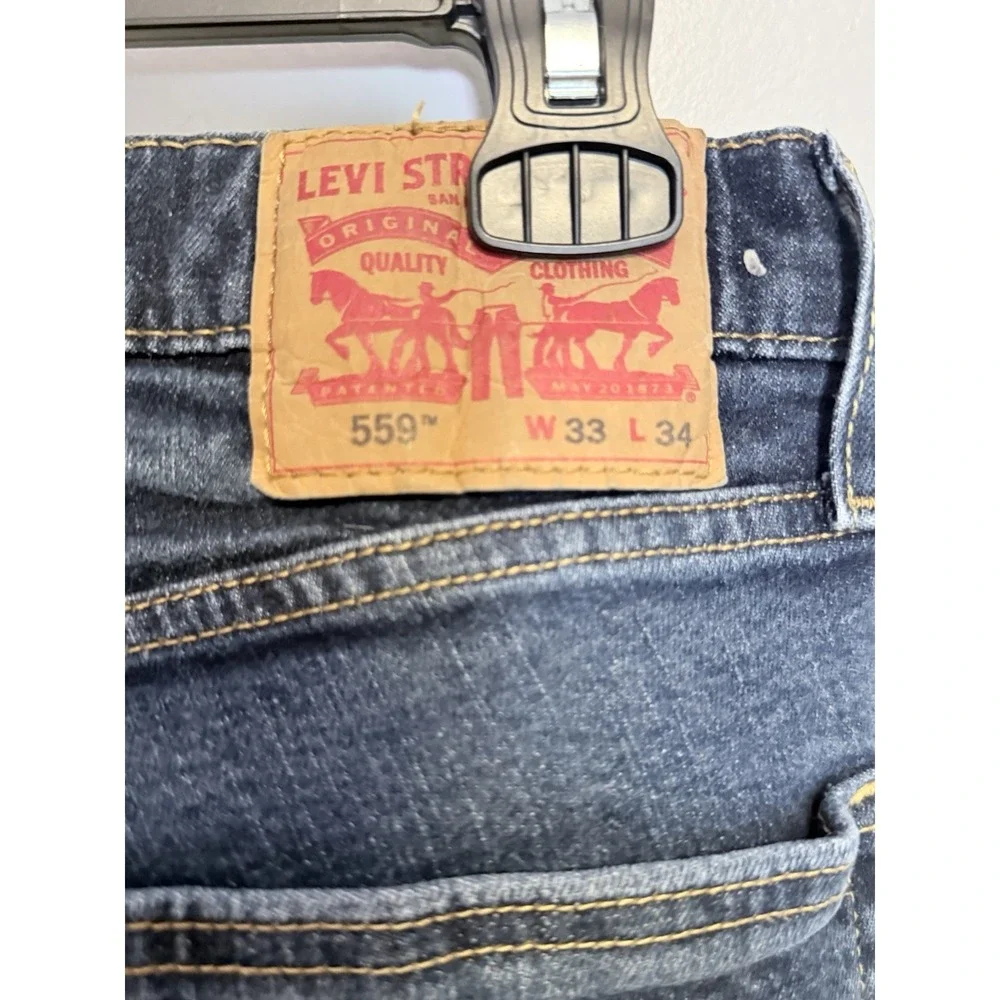 Levi's Jeans Mens 33x34 559 Relaxed Straight Medium Wash Blue Denim Pants